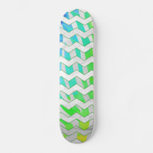 Skateboard Zebra Chevron Rainbow et White Print
