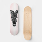 Skateboard Zebra Head on Pink (Recto)