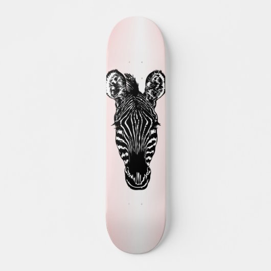 Skateboard Zebra Head on Pink (Devant)
