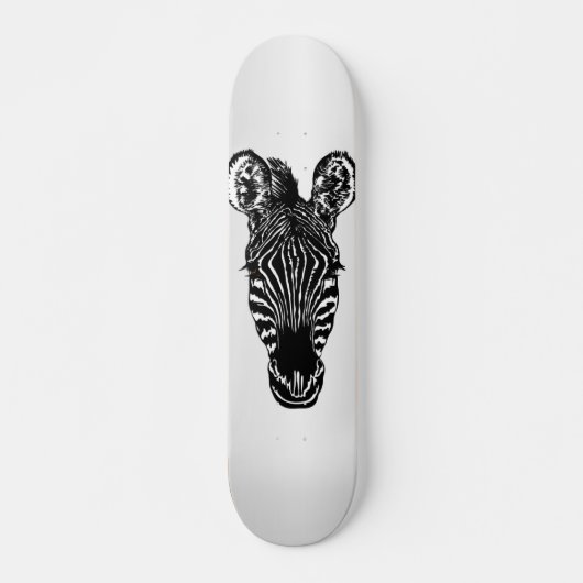 Skateboard Zebra Head sur Silver (Devant)