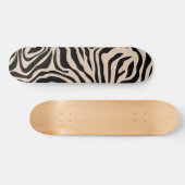 Skateboard Zebra Stripes Crème Beige Black Far Animal sauvage (Horz)