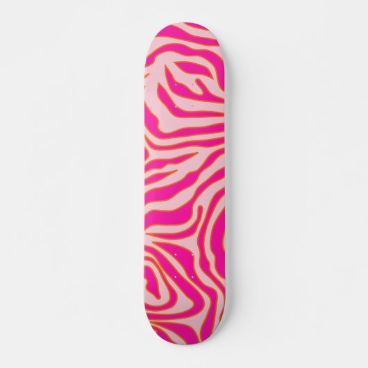 Skateboard Zebra Stripes Pink Orange Wild Animal Prince (Devant)