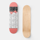 Skateboard Zèbre peau noir blanc tigre rayures de cuir rose (Recto)