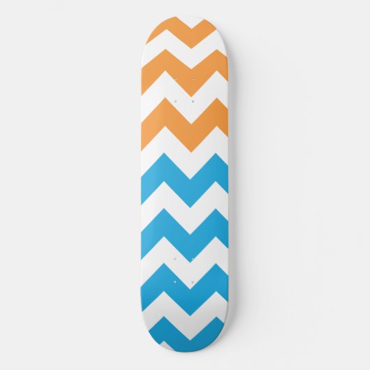 Skateboard Zig Zag Aqua-Orange (Recto)