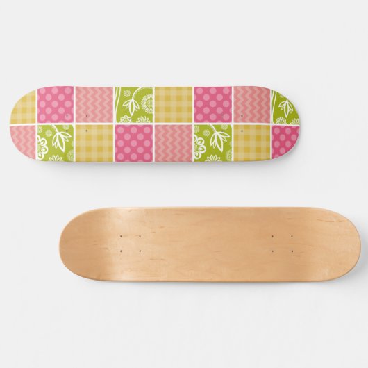 Skateboard Zigzag, Chevron, Pois, En vichy, Patchwork (Horz)
