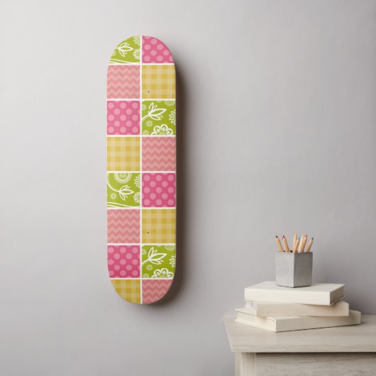 Skateboard Zigzag, Chevron, Pois, En vichy, Patchwork (Art mural)