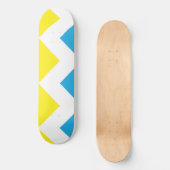 Skateboard Zigzag Jaune-Bleu (Recto)