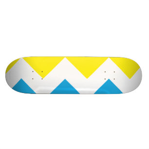 Skateboard Zigzag Jaune-Bleu