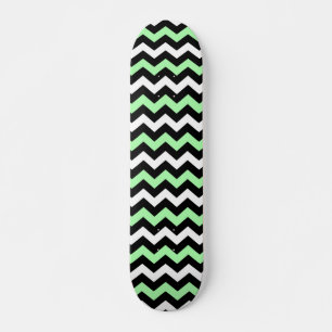Skateboard Zigzag patroon (zwart, groen, wit)