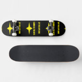 Skateboard Zip les lèvres noir jaune design (Horz)