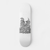 Skateboard Zombie mit Drache Bleistiftzeichnung (Recto)