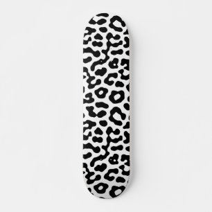 Skateboard Zones de léopard noir et blanc Motif d'impression