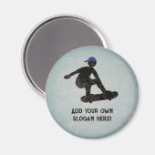 Skateboarden - aangepaste tekst op metaal voor ska magneet (Voorkant / Achterkant)