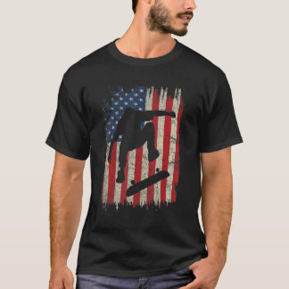Skateboarden American Flag Skateboard Skateboard S T-shirt