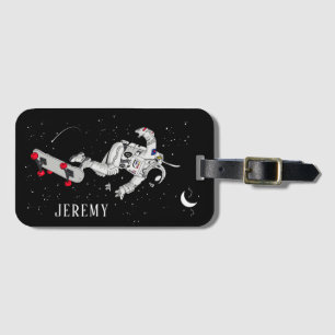Skateboarden Astronaut Bagagelabel