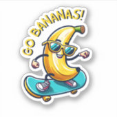 Skateboarden Banaan Fun Sticker (Voorkant)