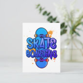 Skateboarden Briefkaart (Staand voorkant)