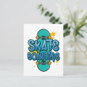 Skateboarden Briefkaart (Staand voorkant)