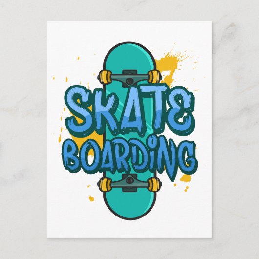Skateboarden Briefkaart (Voorkant)