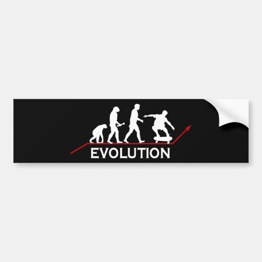 Skateboarden Evolutisticker Bumpersticker (Voorkant)