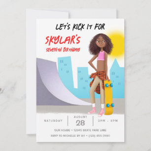 Skateboarden Foto Schaats Park Meisje Verjaardagsf Kaart