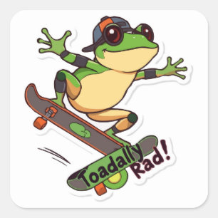 Skateboarden Frog Grote Sticker Toadally Read
