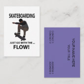 Skateboarden gaat gewoon met het flow skateboard visitekaartje (Voorkant / Achterkant)