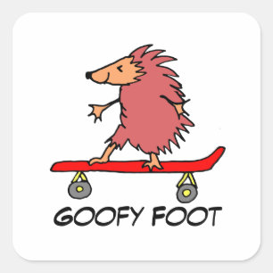 Skateboarden Hedgehog Goofy Foot Vierkante Sticker