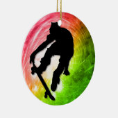 Skateboarden in een Psychedelic Cyclone Keramisch Ornament (Rechts)