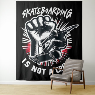 Skateboarden is geen misdaad wandkleed