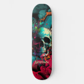 skateboarden is leuk Graffiti schedel Skateboard (Voorkant)