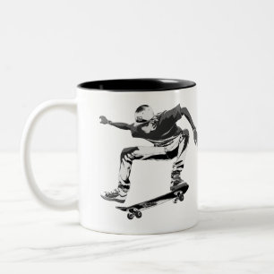 Skateboarden is mijn leven - Skateboarder Tweekleurige Koffiemok