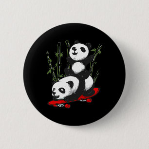 Skateboarden Panda Beer Wilde Grappige Panda Skate Ronde Button 5,7 Cm