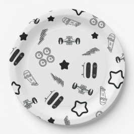 Skateboarden Party Paper Borden 9" Papieren Bordje