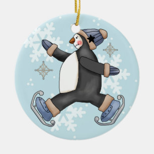 Skateboarden Penguin Keepomwille Holiday Ornament