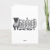 Skateboarden Pug Kaart (foto) (Achterkant)