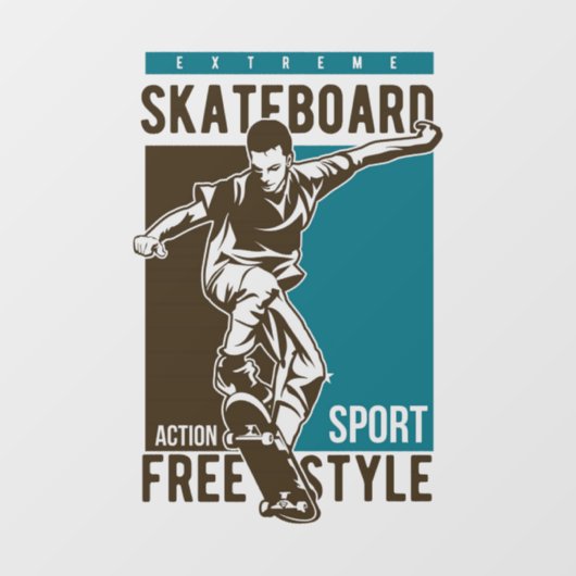 Skateboarden Raamsticker (Vel)