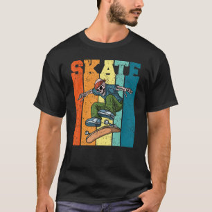 Skateboarden Retro  Skelet Flip Skateboa T-shirt