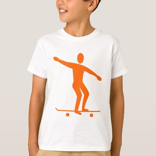 Skateboarden - Sinaasappel T-shirt (Voorkant)