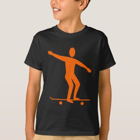 Skateboarden - Sinaasappel T-shirt (Voorkant)