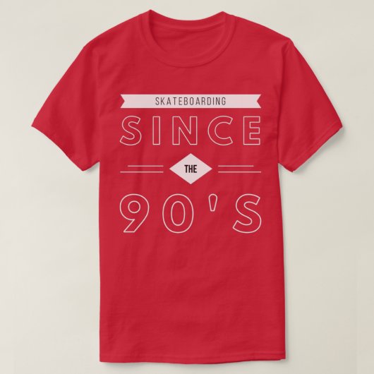 Skateboarden sinds de jaren '90 t-shirt (Design voorkant)