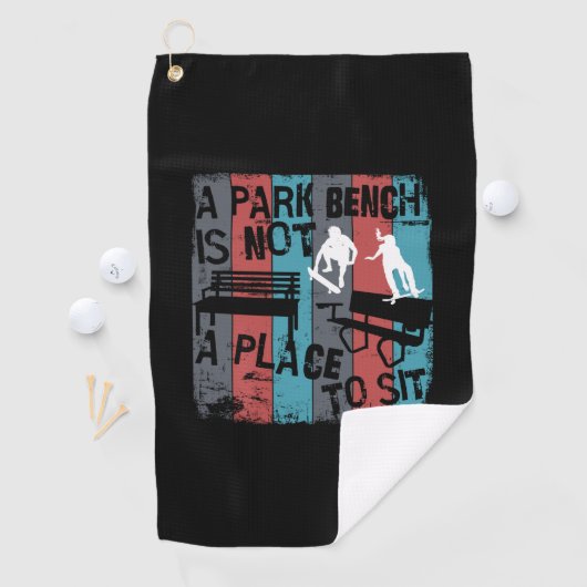 Skateboarden - Skateboarder Funny Park Bench Golfhanddoek (Insitu)