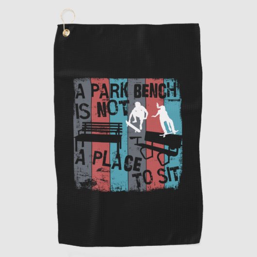 Skateboarden - Skateboarder Funny Park Bench Golfhanddoek (Voorkant)