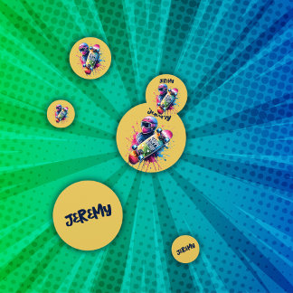 Skateboarden Skater Happy Birthday Monogram Mus | Confetti