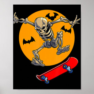 Skateboarden Skeleton Mannen Boys Skateboard Poster