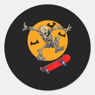 Skateboarden Skeleton Mannen Boys Skateboard Ronde Sticker