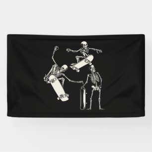 Skateboarden Skeleton Skater Halloween Spandoek