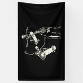 Skateboarden Skeleton Skater Halloween Spandoek (Verticaal)
