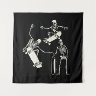 Skateboarden Skeleton Skater Halloween Wandkleed