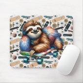 Skateboarden Sloth Mousepad Muismat (Met muis)